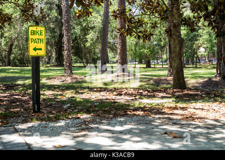 Georgia,Jekyll Island,Barrier Island,quartiere storico,percorso in bicicletta,bicicletta,ciclismo,cartello,visitatori viaggio viaggio turistico turistico turistico punto di riferimento Foto Stock