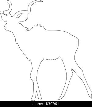 Profilo di un africano Blue GNU Illustrazione Vettoriale