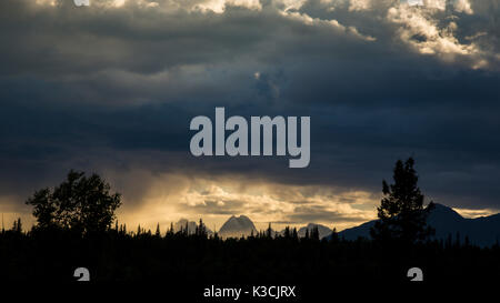 Outlook Alaska Range, Denali Nationalpark, Talkeetna, Denali Viewpoint Sud, Alaska, STATI UNITI D'AMERICA Foto Stock