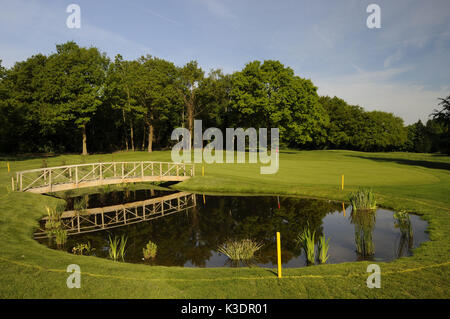 Stagno in il Sundridge Park golf club, Bromley, Kent, Inghilterra, Foto Stock