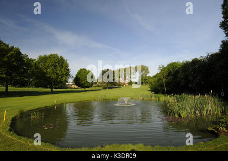 Stagno in il Sundridge Park golf club, Bromley, Kent, Inghilterra, Foto Stock