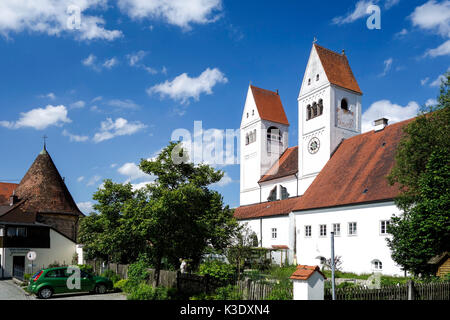 Guelfi cattedrale, Steingaden, Cattedrale di San Giovanni Battista, in Germania, in Baviera, Foto Stock