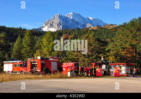 Germania, Isar valley, vigili del fuoco, pratica, Foto Stock