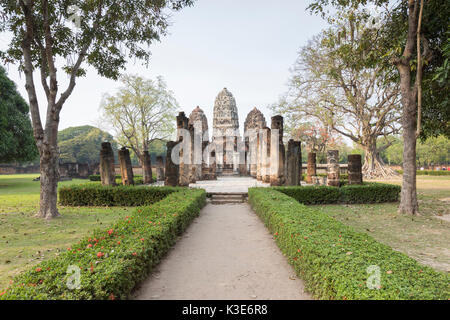 Wat Si Sawai, Sukhothai Historical Park, Sukhothai, Thailandia Foto Stock