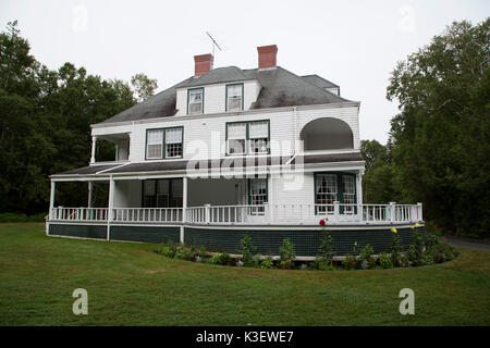 Cottage su Campobello Island in New Brunswick, Canada. L'edificio sorge all'interno di Roosevelt Campobello International Park e ospita il tè con Elean Foto Stock