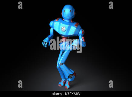 Il vecchio robot in un divertente pongono Foto Stock