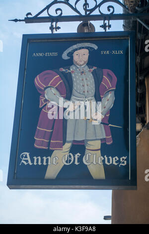 Segno al di fuori della casa di Anna del ristorante si scinde in Melton Mowbray LEICESTERSHIRE REGNO UNITO Foto Stock