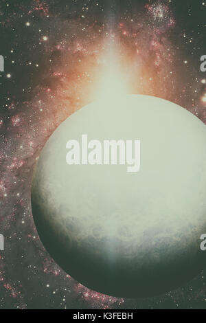 Il sistema solare - Urano. È il settimo pianeta dal sole e il terzo più grande del Sistema Solare. Si tratta di un pianeta gigante. Urano ha 27 noto sate Foto Stock