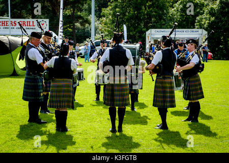 Peebles, Scozia UK 2 settembre 2017. Peebles Highland Games, il più grande "highland' giochi in confini scozzesi ha avuto luogo a Peebles su ECCETTO PONTI Foto Stock