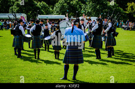 Peebles, Scozia UK 2 settembre 2017. Peebles Highland Games, il più grande "highland' giochi in confini scozzesi ha avuto luogo a Peebles su ECCETTO PONTI Foto Stock