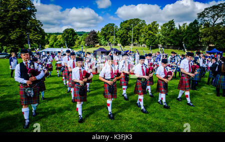 Peebles, Scozia UK 2 settembre 2017. Peebles Highland Games, il più grande "highland' giochi in confini scozzesi ha avuto luogo a Peebles su ECCETTO PONTI Foto Stock