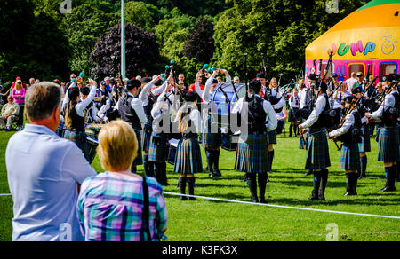 Peebles, Scozia UK 2 settembre 2017. Peebles Highland Games, il più grande "highland' giochi in confini scozzesi ha avuto luogo a Peebles su ECCETTO PONTI Foto Stock