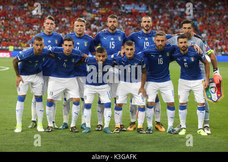 Madrid, Spagna. Il 2 settembre, 2017. 2018 FIFA World Cup qualifier. Gruppo G. Match tra Spagna vs Italia. Italia team. Credito: marco iacobucci/Alamy Live News Foto Stock