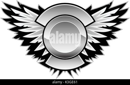 Le ali con una zona centrale per il vostro logo e testo personalizzato Illustrazione Vettoriale