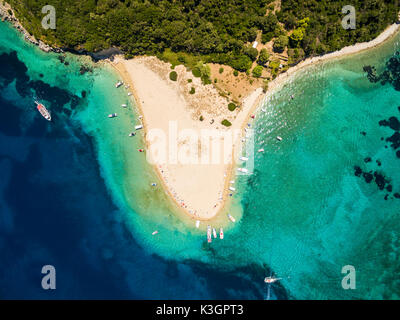 Vista aerea di Marathonisi Isola di Zacinto (Zante) isola in Grecia Foto Stock