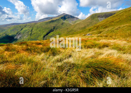 Craig Cwm Silyn sul Nantle cresta sopra Cwm Pennant, Snowdonia, Galles del Nord, Regno Unito Foto Stock