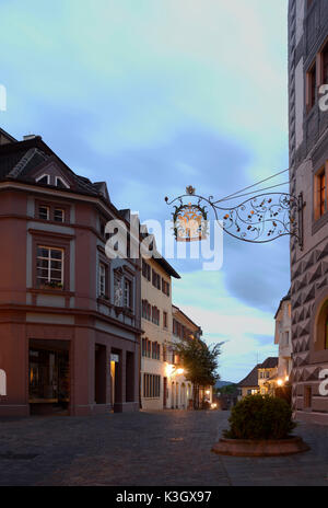 Engen, città vecchia di sera Foto Stock