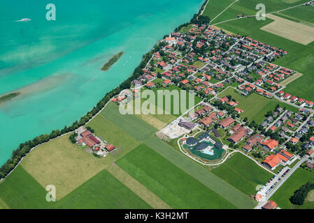 Waltenhofen a Füssen, Forggensee, fotografia aerea, Algovia, Baviera, Germania Foto Stock