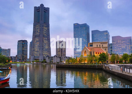 Giappone, città di Yokohama, Skyline, Landmark Bldg. Foto Stock