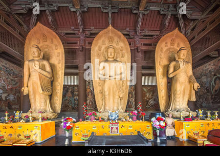 La Cina, nella provincia di Shanxi, nei pressi di Datong, le Grotte di Yungang (W.H.) Foto Stock