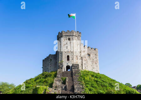 Il Galles, Cardiff, Castello di Cardiff, il normanno tenere Foto Stock