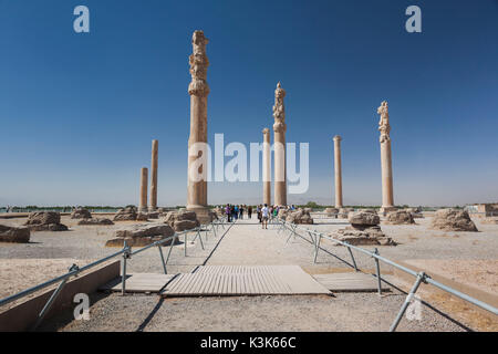 Iran, Central Iran, Persepolis, VI secolo a.c. la città antica, Palazzo Apadana Foto Stock