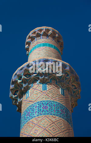 Iran, Central Iran, Natanz, Moschea Jameh minareto Foto Stock