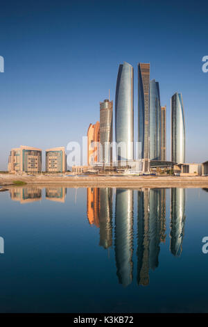 Emirati Arabi, Abu Dhabi Etihad Towers Foto Stock