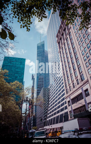 W. R. la grazia e la costruzione di grattacieli, Streetview, Manhattan, New York, Stati Uniti d'America Foto Stock