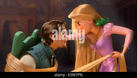 TANGLED aka RAPUNZEL ZACHARY LEVI voci Flynn Rider, Mandy Moore voci Rapunzel aggrovigliato data: 2010 Foto Stock