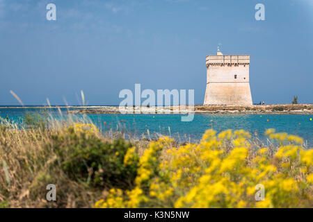 Porto Cesareo, provincia di Lecce e Salento puglia, Italia. La Chianca Torre Foto Stock