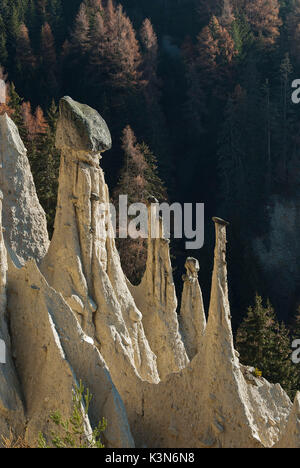 Perca/Perca, Alto Adige, Italia. Le piramidi di terra Foto Stock