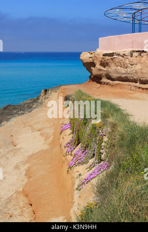 Spiaggia di Cala Comte in Ibiza, Spagna Foto Stock