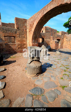 Scavi archeologici di Ostia Antica, il quartiere di Roma, lazio, Italy Foto Stock