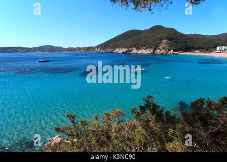 Cala de Sant Vicent, Ibiza, Spagna,Eivissa. Foto Stock