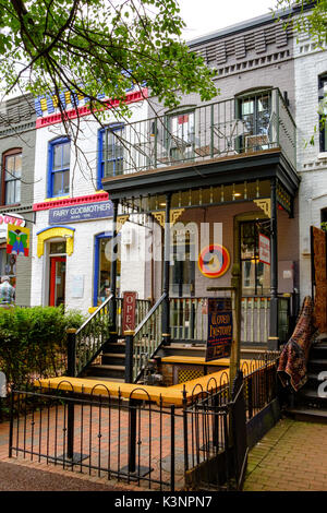 Bullfrog bagel, negozi indipendenti sulla 7th Street SE, Washington DC Foto Stock