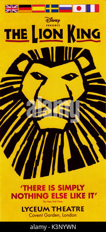 THE LION KING [programma teatro] Lyceum Theatre, London, 2014 Foto Stock