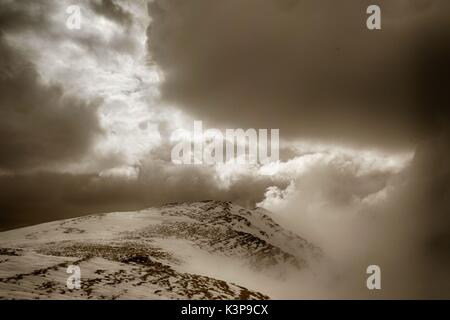 In bianco e nero in inverno Stara Planina, "vecchio" di montagna al confine tra Serbia e Bulgaria Foto Stock