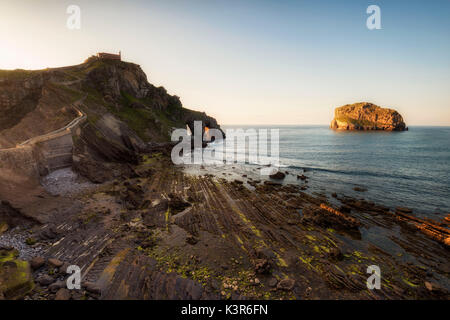 Bermeo-Biscay,Spagna San Juan de Gaztelugatxe Foto Stock