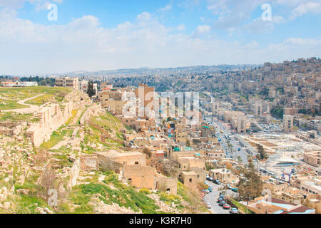 Cittadella di Amman resti in Giordania Foto Stock