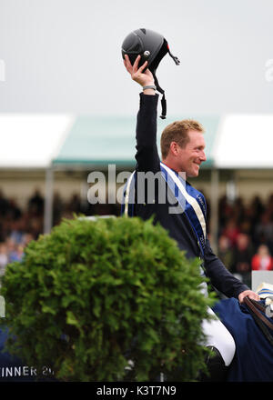 Il 3 settembre 2017. Oliver Townend (GBR) riding Ballaghmor Class vince il 2017 Land Rover Burghley Horse Trials, Stamford, Regno Unito. Jonathan Clarke/Alamy Live News Foto Stock