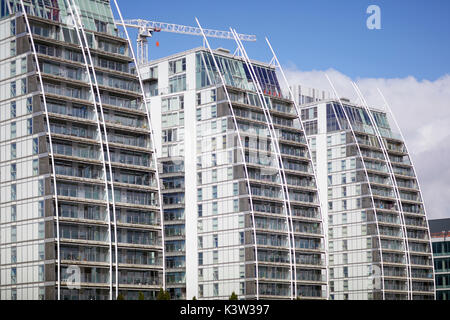 Area Regenerationdocks MediaCityUk a Salford Quays gtr manchester, appartamenti moderni e lussuosi edifici NV Foto Stock