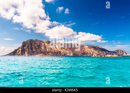 L'isola di Tavolara, provincia di Olbia, Sardegna, Italia, Europa. Foto Stock