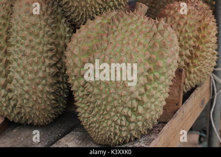 Shopping durians re della frutta Foto Stock