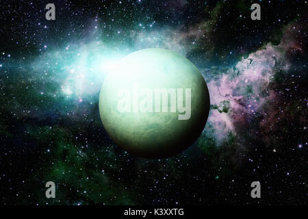 Il sistema solare - Urano. È il settimo pianeta dal sole e il terzo più grande del Sistema Solare. Si tratta di un pianeta gigante. Urano ha 27 noto sate Foto Stock