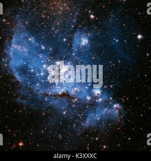 Il piccolo Magellanic Cloud è un nano galassia irregolare nei pressi della Via Lattea, trova 210.000 anni-luce di distanza. Ritoccato immagine colorata. Gli elementi di questo Foto Stock