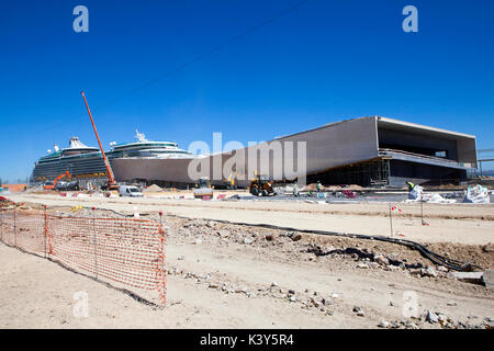 Il cantiere per la costruzione del nuovo Cruise Terminal di Lisbona, Portogallo Foto Stock