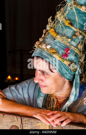 Ritratto di donna. Fascino Week 2016. Bargota, Navarra, Spagna, Europa. Foto Stock