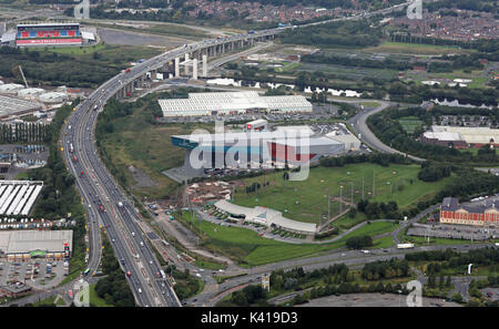 Vista aerea del Trafford banchine del villaggio di svago, Manchester, Regno Unito Foto Stock