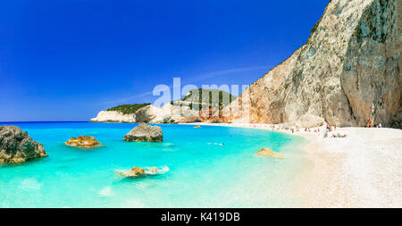 Impressionante Porto Katsiki beach,Lefkada isola,Grecia. Foto Stock